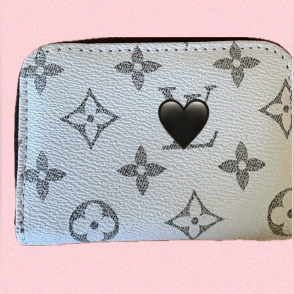 White and Gray Designer Women's Credit Card Wallet